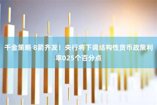 千金策略 8箭齐发！央行将下调结构性货币政策利率025个百分点